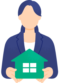 住まいの仕事で働く人のイラスト